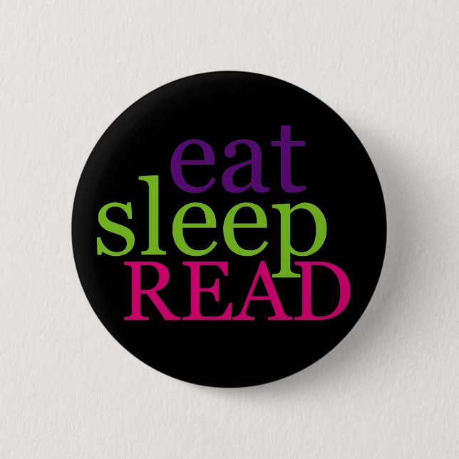 Eat, Sleep, READ - Retro 6 Cm Round Badge (Front)