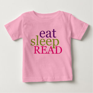 Eat, Sleep, READ - Retro Baby T-Shirt