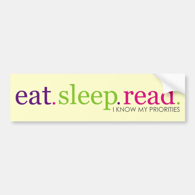 Eat, Sleep, READ - Retro Bumper Sticker (Front)