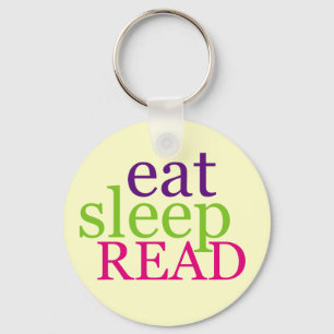 Eat, Sleep, READ - Retro Key Ring