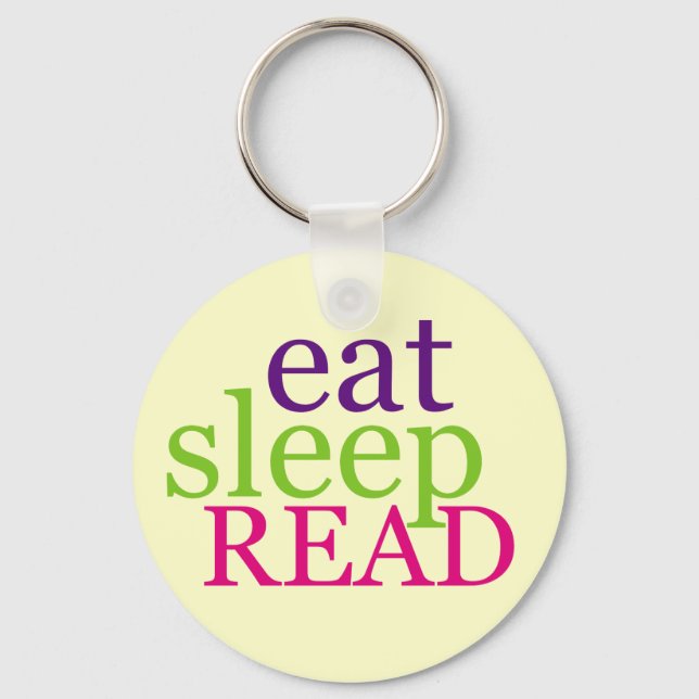 Eat, Sleep, READ - Retro Key Ring (Front)