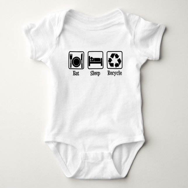 Eat Sleep Recycle Baby Bodysuit (Front)