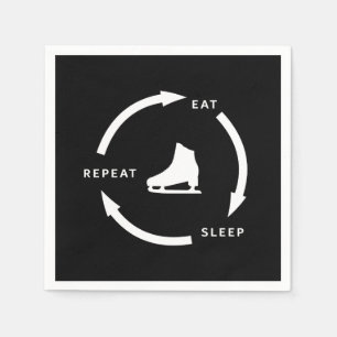 Eat Sleep Repeat Figure Skating Sports Fan Saying Napkin