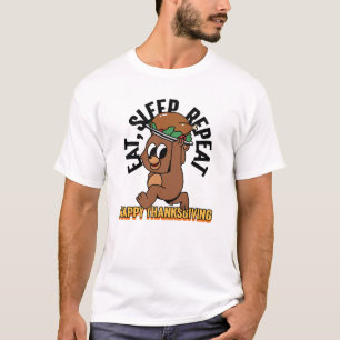 Eat Sleep Repeat Happy Thanksgiving Men's T-Shirt