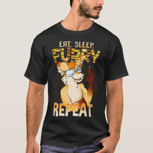 Eat Sleep Repeat I Furries Fandom Cosplay 10 T-Shirt