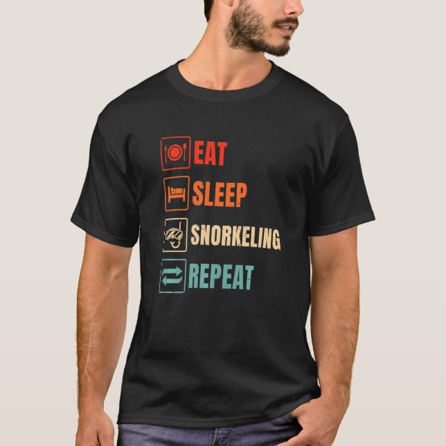 Eat Sleep Repeat Snorkelling Scuba Diver Diving Sn T-Shirt (Front)