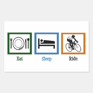 Eat Sleep Ride (Cyclists) Rectangular Sticker