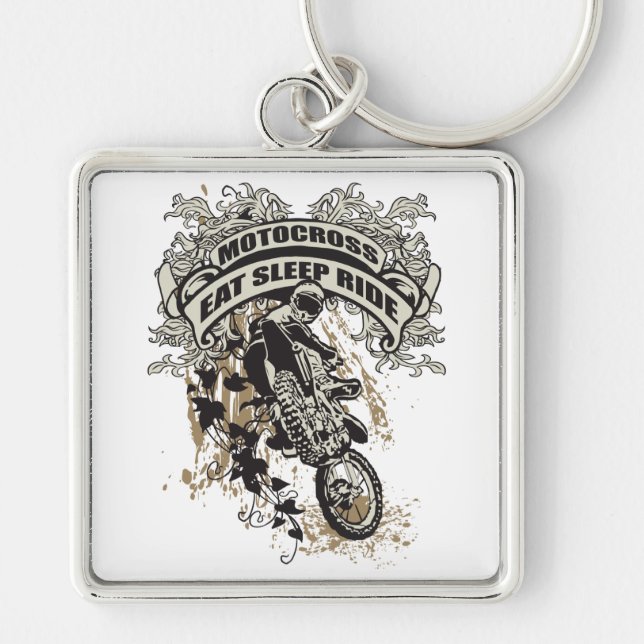 Eat, Sleep, Ride Motocross Key Ring (Front)
