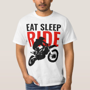 Eat Sleep Ride Motocross Motorcycle Sport Pop Art T-Shirt