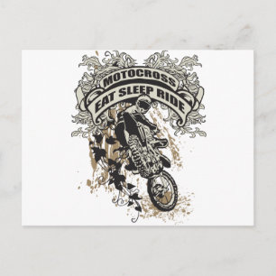 Eat, Sleep, Ride Motocross Postcard