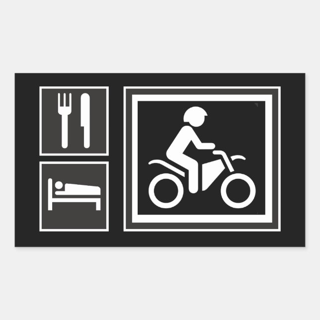 Eat. Sleep. RIDE! Rectangular Sticker (Front)