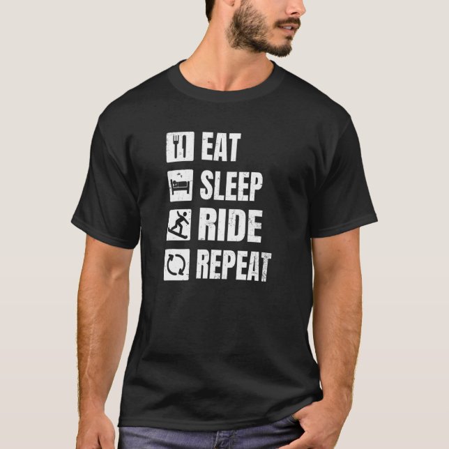 Eat Sleep Ride Repeat  Ride Snowboard T-Shirt (Front)