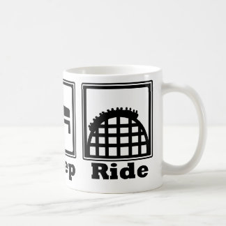 Eat, Sleep, & Ride (Roller Coasters) - Black Coffee Mug