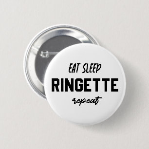 Eat Sleep Ringette Repeat Ringette Player Gifts 6 Cm Round Badge