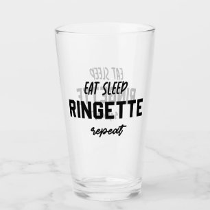 Eat Sleep Ringette Repeat Ringette Player Gifts Glass