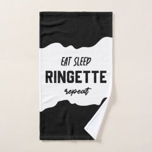 Eat Sleep Ringette Repeat Ringette Player Gifts Hand Towel
