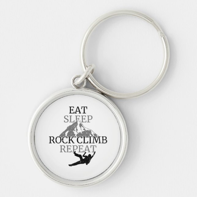 Eat Sleep Rock Climb Repeat Key Ring (Front)