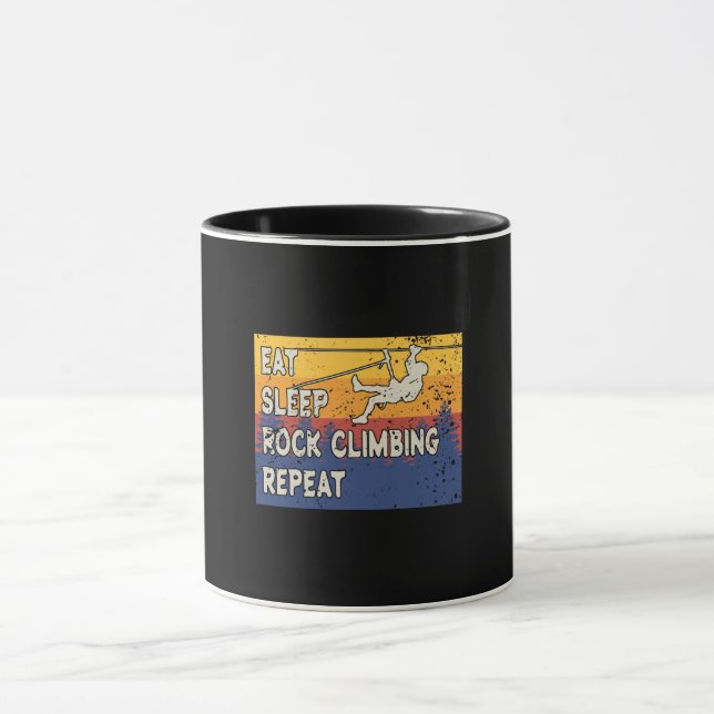 Eat Sleep Rock Climbing Repeat Mug (Center)