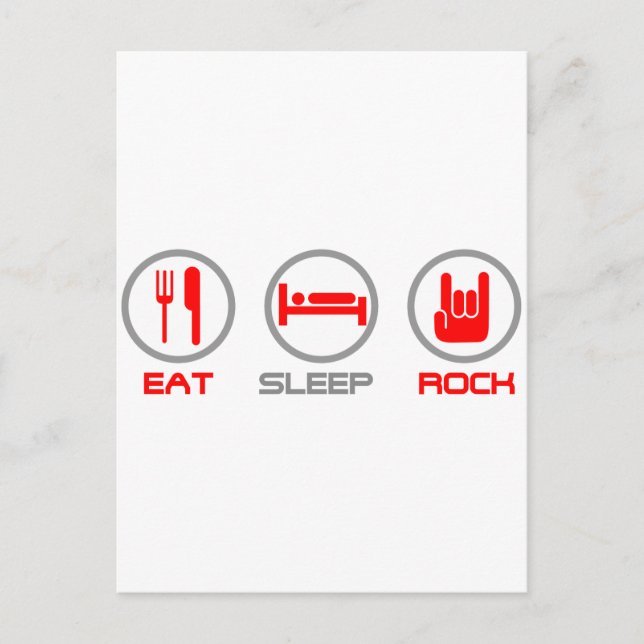 Eat Sleep Rock - Emo, goth, alternative, grunge Postcard (Front)