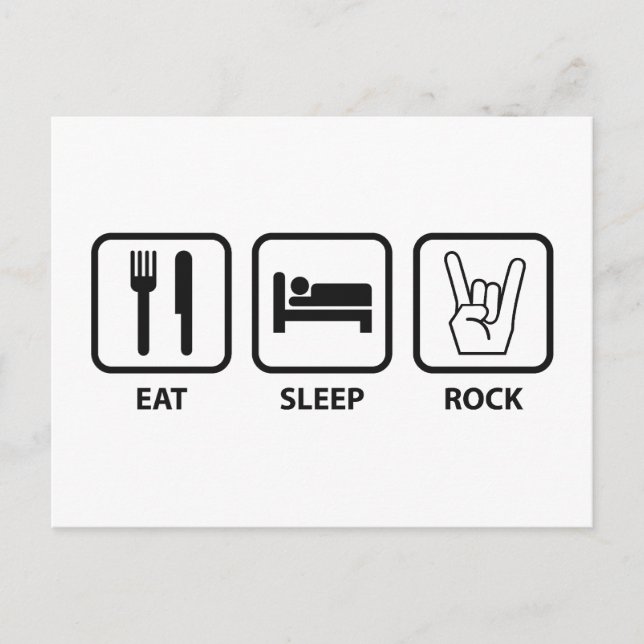 Eat Sleep Rock Postcard (Front)