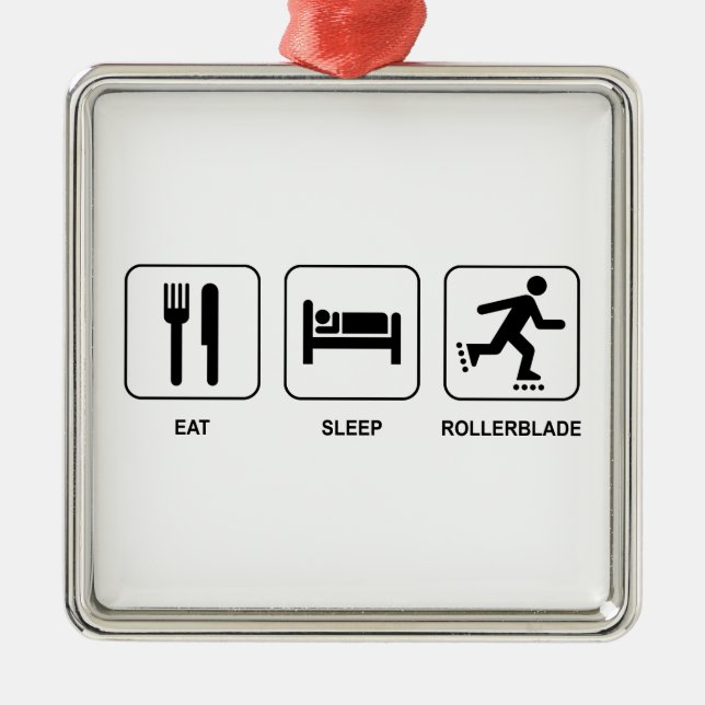 Eat Sleep Rollerblade Metal Ornament (Front)