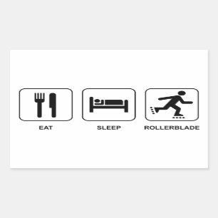 Eat Sleep Rollerblade Rectangular Sticker