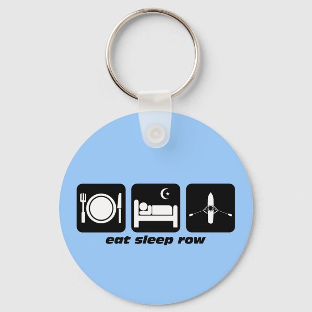 eat sleep row key ring (Front)