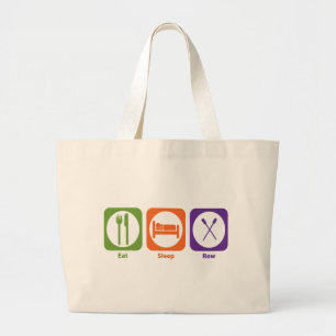 Eat Sleep Row Large Tote Bag
