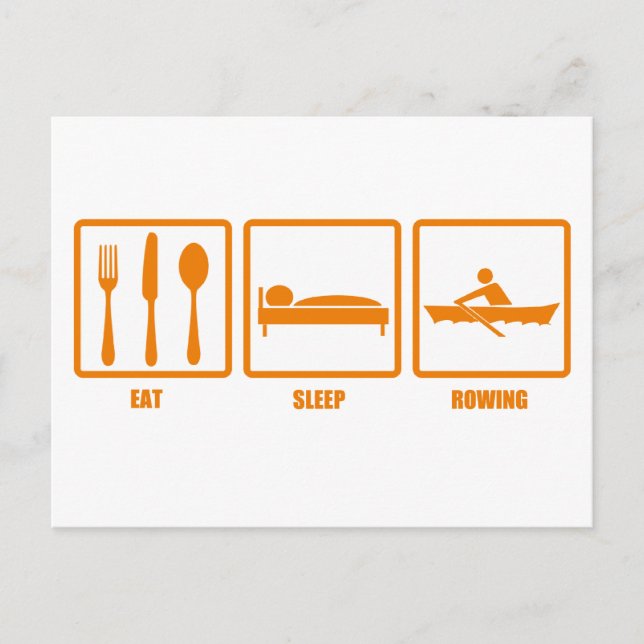 Eat Sleep Rowing Postcard (Front)