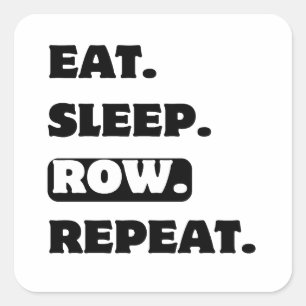 Eat sleep rowing repeat funny sticker