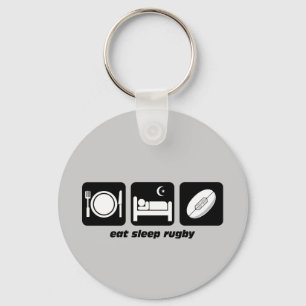 eat sleep rugby key ring