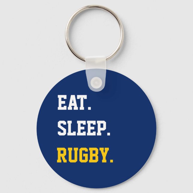 Eat Sleep Rugby Key Ring (Front)