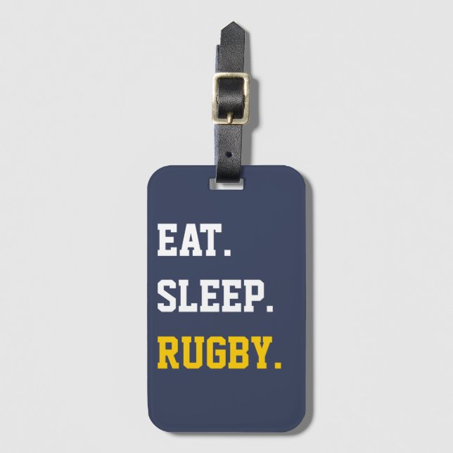 Eat Sleep Rugby Luggage Tag (Front Vertical)