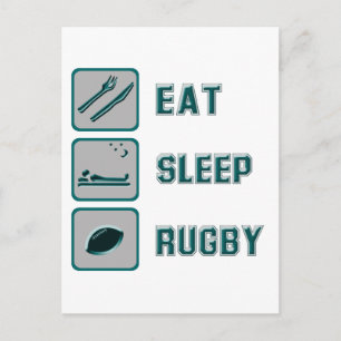 Eat Sleep Rugby Postcard