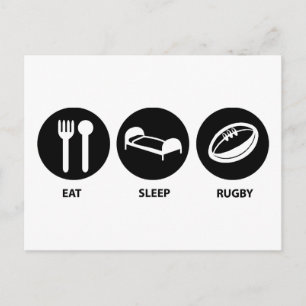 Eat Sleep Rugby Postcard