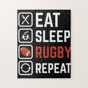 Eat. Sleep. Rugby. Repeat. Jigsaw Puzzle