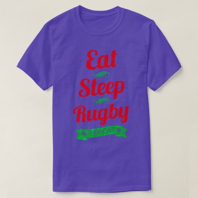 Eat Sleep Rugby Repeat Long Sleeve  T-Shirt (Design Front)