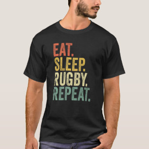 Eat Sleep Rugby Repeat Retro 60s 70s Cool Rugby T-Shirt