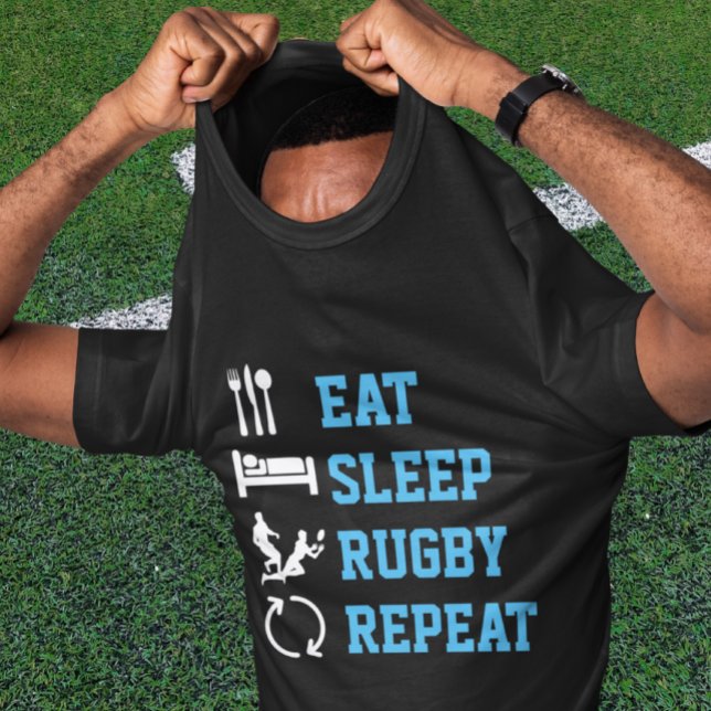 Eat Sleep Rugby Repeat Sport Dark Version T-Shirt (Eat Sleep Rugby Repeat Sport Dark Version T-Shirt from Ricaso)