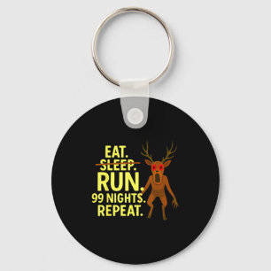 Eat Sleep Run 99 Nights Repeat Y Deer Funny Gamer Key Ring