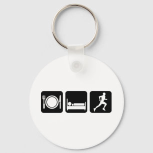 eat sleep run key ring