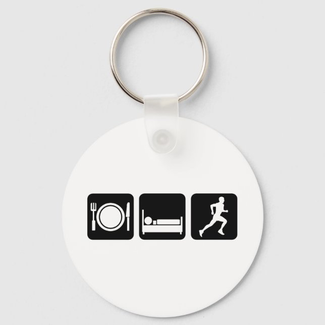 eat sleep run key ring (Front)