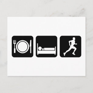 eat sleep run postcard