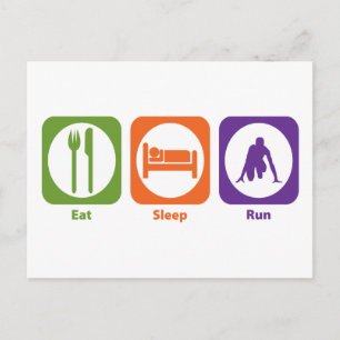 Eat Sleep Run Postcard