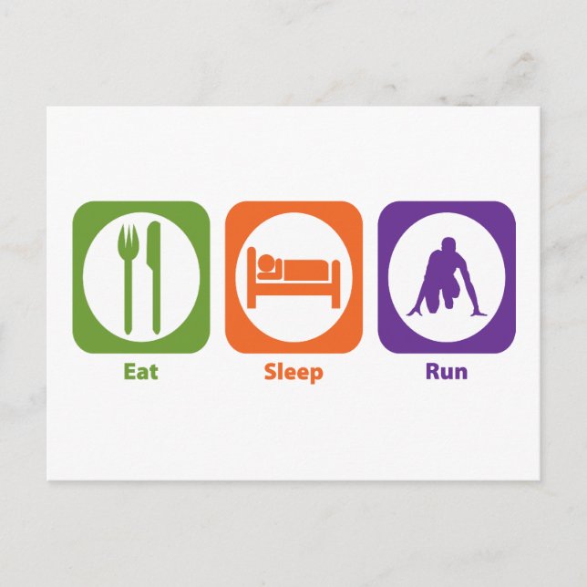 Eat Sleep Run Postcard (Front)