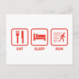 Eat Sleep Run Postcard