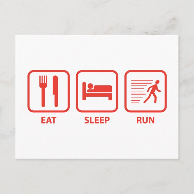 Eat Sleep Run Postcard (Front)