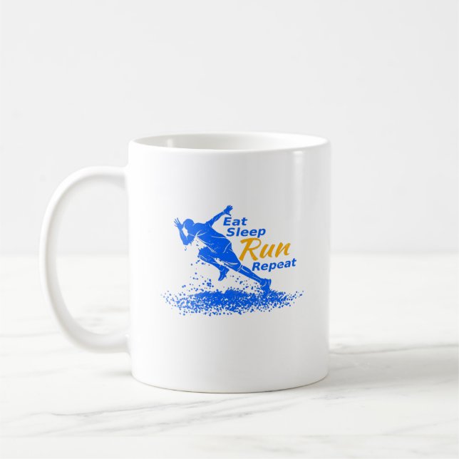 Eat Sleep Run Repeat Gift for Sport Lovers Coffee Mug (Left)