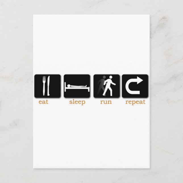 Eat Sleep Run Repeat Postcard (Front)