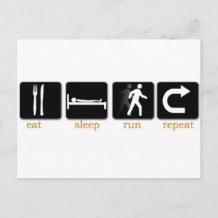 Eat Sleep Run Repeat Postcard